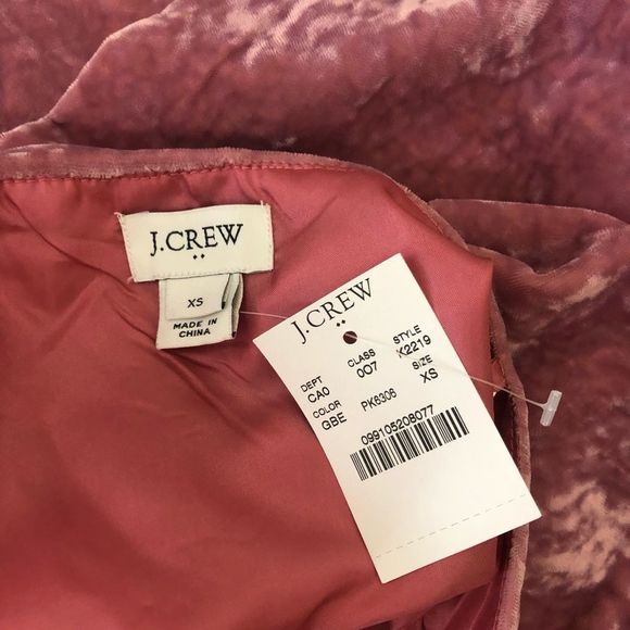 J Crew Pink Crushed Velvet Ruffle Trim Camisole Tank Top NWT - Picture 6 of 11